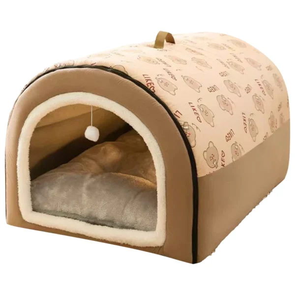 Dogs Bed Nest Detachable Plush Cotton Puppy Shelter Washable Cat Cave