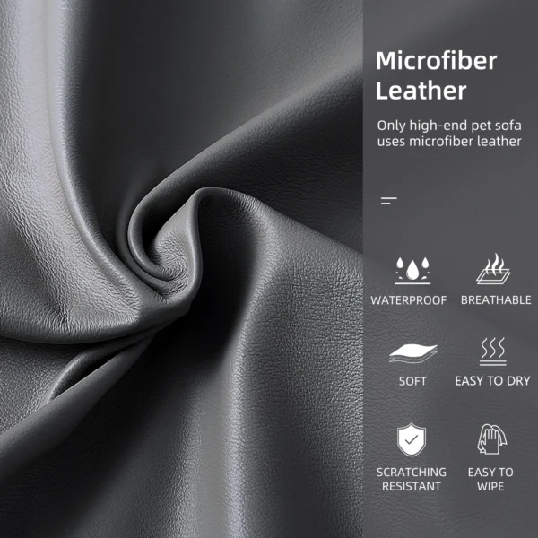 Elevated Dog Bed Sofa Mat Microfiber Leather Cover with Removable Cushion