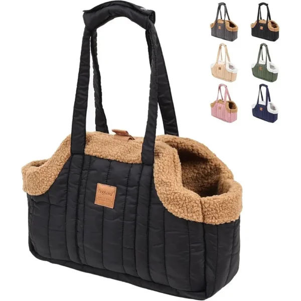 Small Dog Carrier Winter Fleece Warm Dog Tote Bag  Puppy Kitten, Waterproof Pet Trave