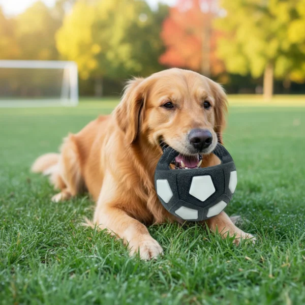 Dog Calming Ball with Handle Pet Dog Football Shape Toy for Medium Large Breeds