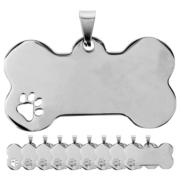 Personalized Engraved Pet Id Tags Blank Dog Name Tags For Collars Harnesses Leads Bone Shape