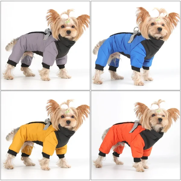 Waterproof Dog Jumpsuit Winter Coat, Warm Puppy Jacket for Small Medium Dogs,