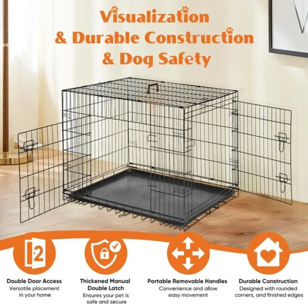 Large Dog Crate with Divider Panel, 36 Inch